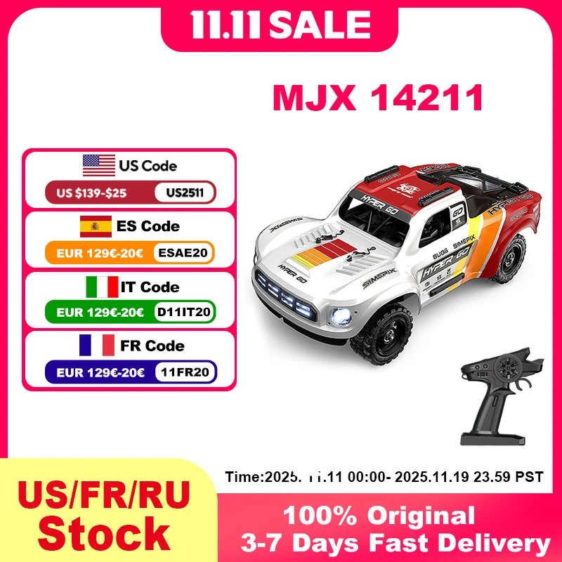 

1:14 HYPER GO MJX 14211 Радиоуправляемая машина 75 км/ч 1/14 Бесщеточный 2,4G Автомобиль с дистанционным управлением и гироскопом Внедорожные гонки 4WD RC Грузовик Игрушки