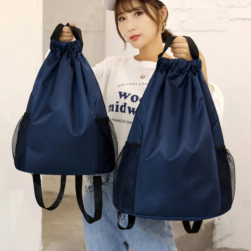 Sports Drawstring Backpack String Bag Sackpack With Large Capacity Gym Swim Beach For Women And Men To Hold Daily