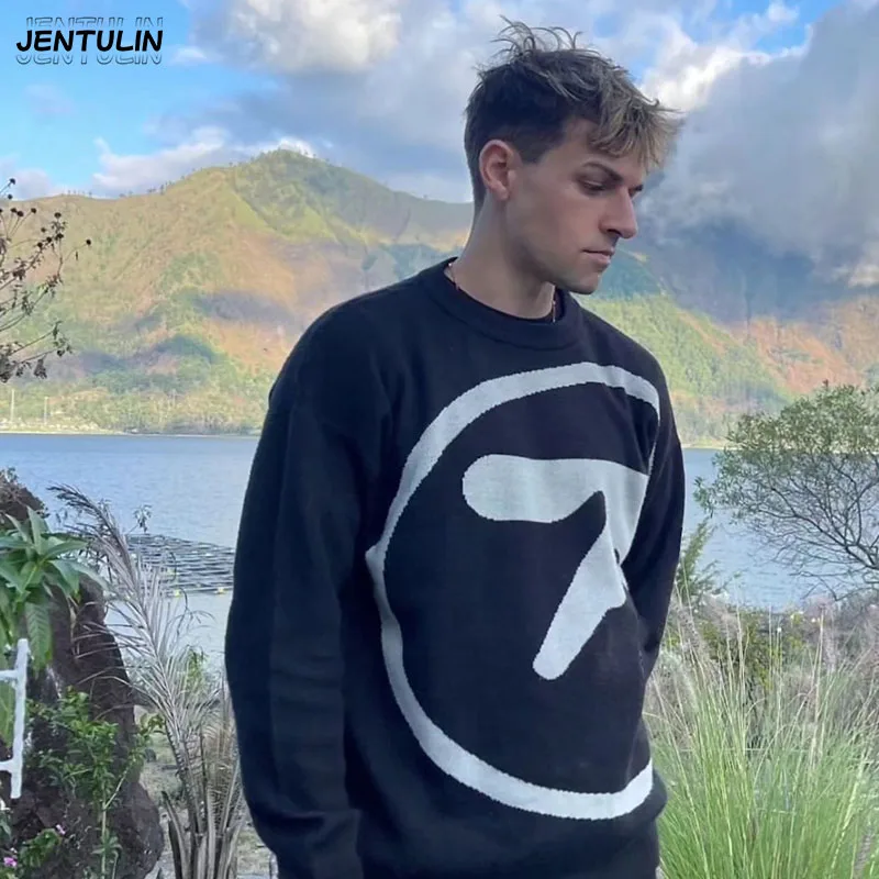 

Harajuku Retro High End Men's Clothing Y2K Gothic Unisex Top Punk Hip Hop Pullover Luxury Cotton Men's Winter Sweater Streetwear