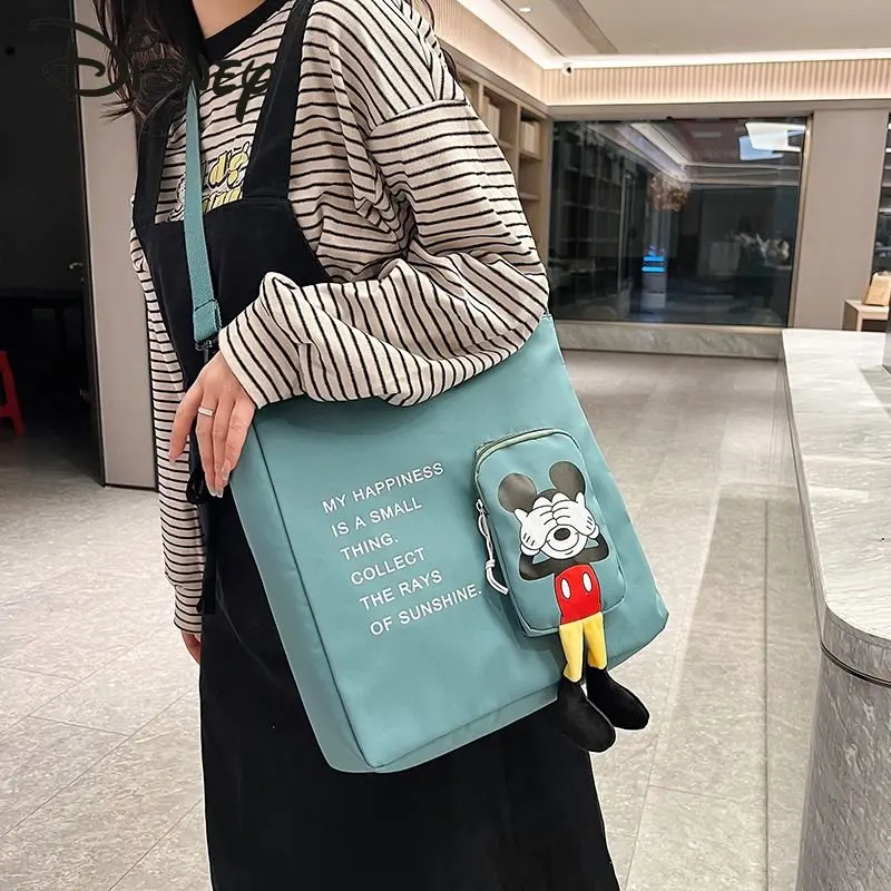 Disney Mickey New Women's Crossbody Bag Fashion High Quality Men's Handbag Cartoon Casual Versatile Student Crossbody Bag