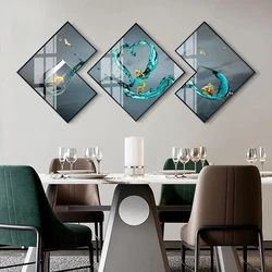 Living Room Murals High-end Hotel Wall Triptych Murals Restaurant Decoration Hanging Paintings Sofa Background Wall Paintings