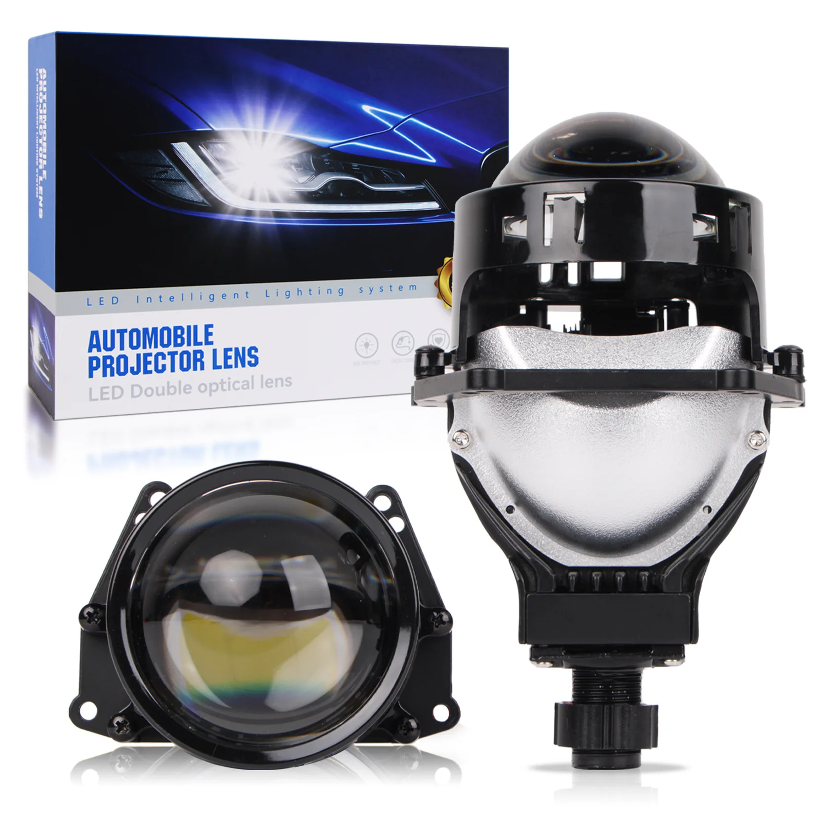 

120W 3-Inch LED Laser Headlight H4 H7 Bi-Beam Projector Car Accessories, Ultra Bright Penetration Retrofit Front Light