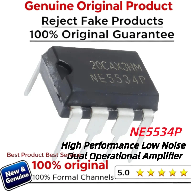 10-20-50pcs 100% New Imported Original  NE5534P NE5534 High Performance Low Noise Dual Operational Amplifier DIP-8