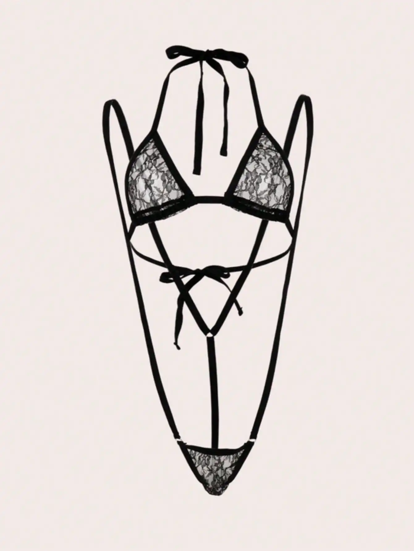 قطعتين ملابس داخلية نسائية مثيرة دانتيل مجوفة ملابس داخلية مثيرة #4