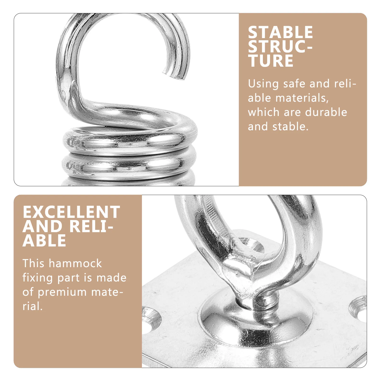

Hammock Hanging Kit Heavy Duty Hooks Gold Pad Eyes Plate Swing Carabiner Supplies Stainless Steel Rotating Hook Multipurpose