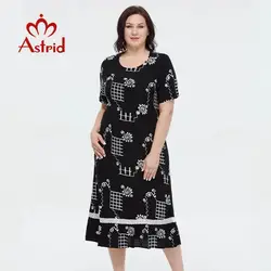 Astrid Women's Summer Dress 2023 Elegant Ruffle Dress Long Cotton Oversize Office Embroidery pattern Lace Design New In Dresses