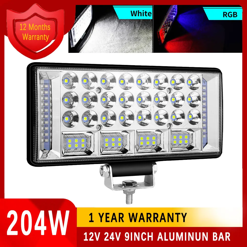 (NORGOS) 204 Вт, 12 В, 24 В, красный-зеленый-синий трактор, грузовик, детская работа, брикет для внедорожника 4x4, брикет для ATV Jeep KAMAZ SCANIA VOLVO