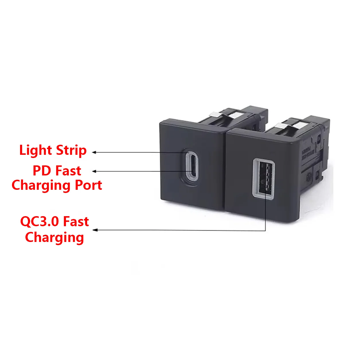 Picture 5: Car Charger Socket Single Port QC3.0 USB PD Type-C Charging Outlet Power Adapter for VW Amarok 2010-2022 2012 2013 2014 2015