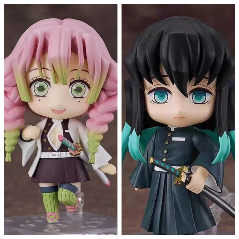 Figura de acción articulada de 10 cm de Demon Slayer: Kimetsu no Yaiba, Tokito Muichiro y Kanroji Mitsuri, modelo de juguete coleccionable, adorno de escritorio, regalos periféricos