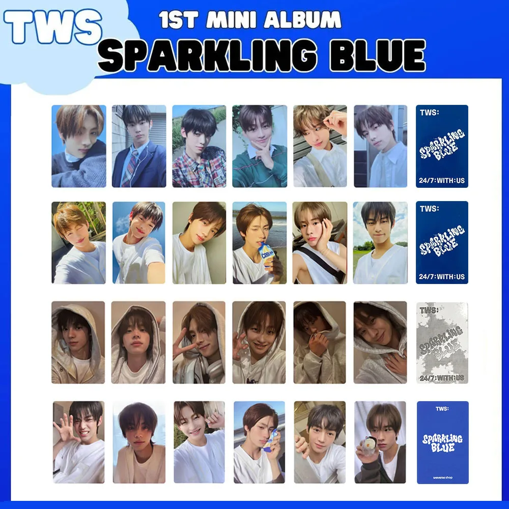 ألبوم Kpop TWS بطاقات صور 1st MINI SPARKLING BLUE LOMO بطاقات مزدوجة الجانب بطاقات الحظ مجموعات عشاق YOUNGJAE HANJIN KYUNGMIN #2