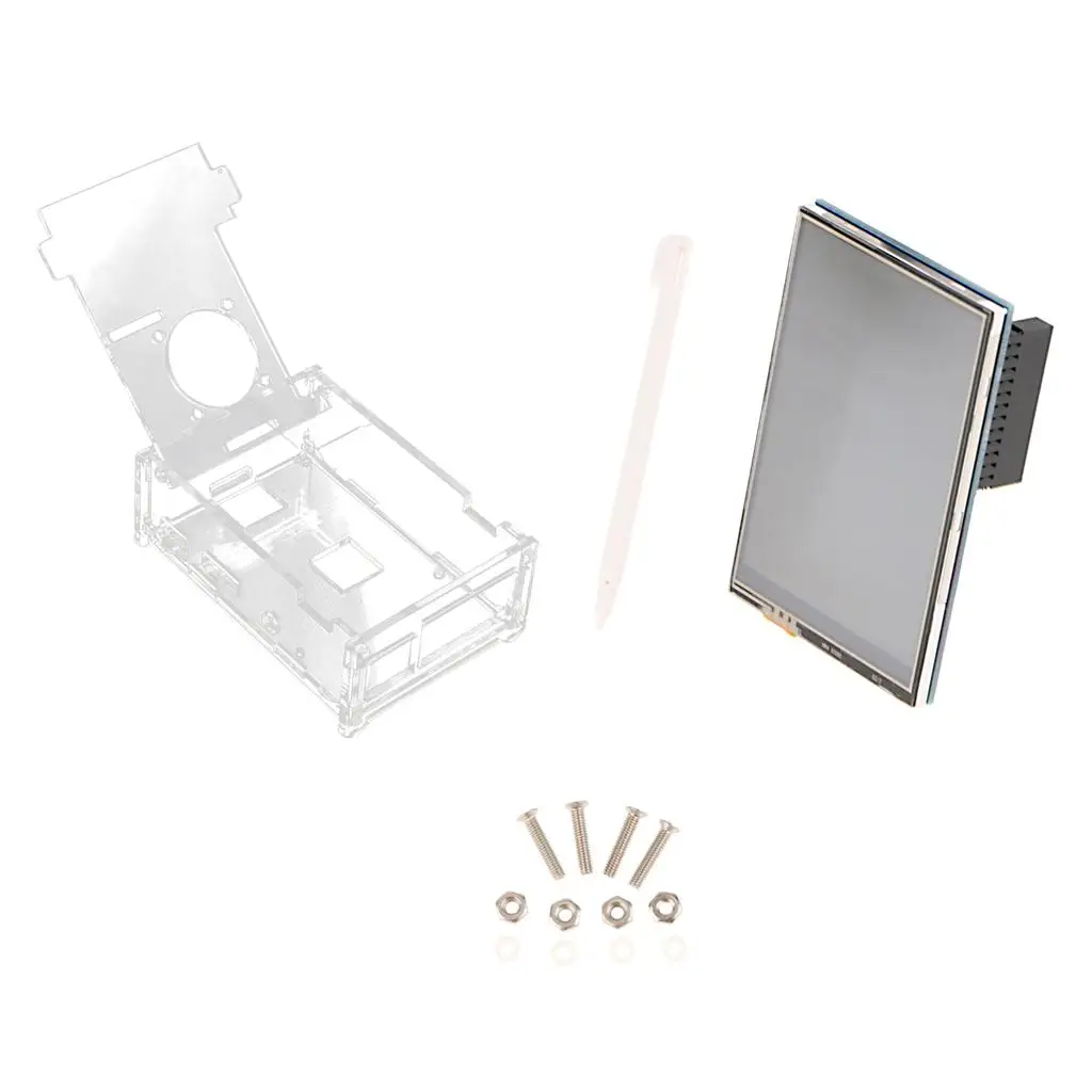 Acrylic 3.5 Inch LCD Display with Touch Pen Case for Raspberry Pi 3 Model B