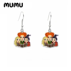 2024 New Hocus Pocus Dangle Earring Mary Sara Winnie Acrylic Earrings Handmade Jewelry Epoxy Resin Fish Hook Earring