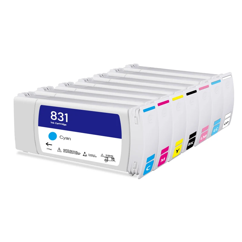 HP 831 inktcartridge vol met latexinkt met chip voor HP 110 115 310 315 330 335 360 365 370 560 570 L360 L365 L330 775ML - afbeelding 2