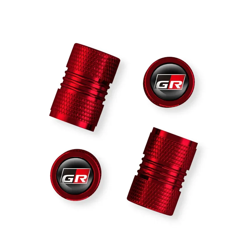 4Pcs Car GR Sport Wheel Tire Stem Air Valve Caps For Toyota Gazoo Racing GR86 Mirai Prado Avensis Plugs Auto Accessories