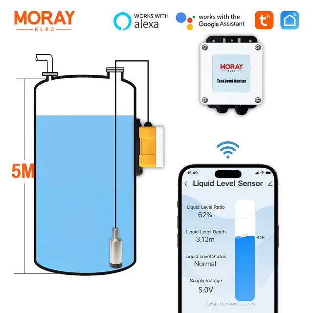 ME202W 5m Intelligent Water Tank Level Sensor Meter Tuya Intelligent