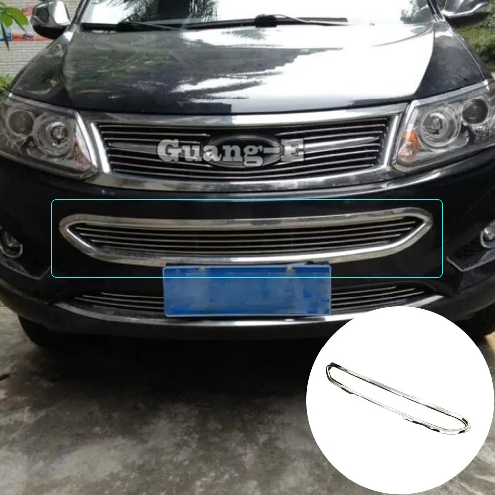 

Car Stick Cover Protection ABS Chrome Trim Front Bottom Grid Grill Grille Molding For Chery Tiggo 5 Tiggo5 2014 2015 2016 2017