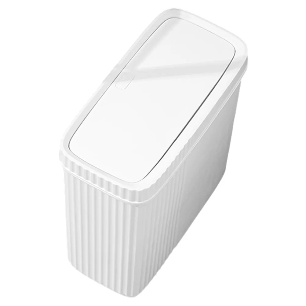 

Press Pressing Trash Can Large Capacity Slim Plastic Garbage Bin for Home Kitchen Bathroom Office Bedroom