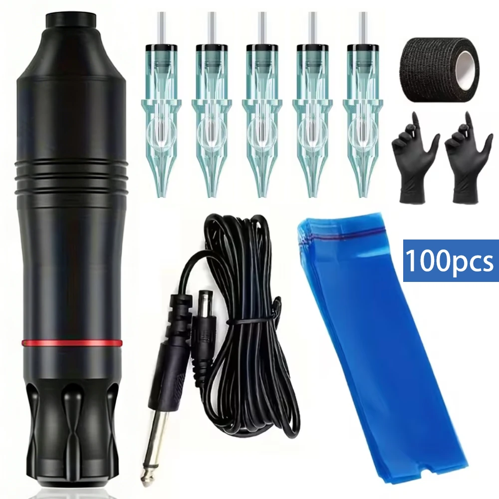 Tattoo Machine Kit Rotary Tattoo Pen Kit with Tattoo Cartridge Needles for Tattoo Beginners Kits