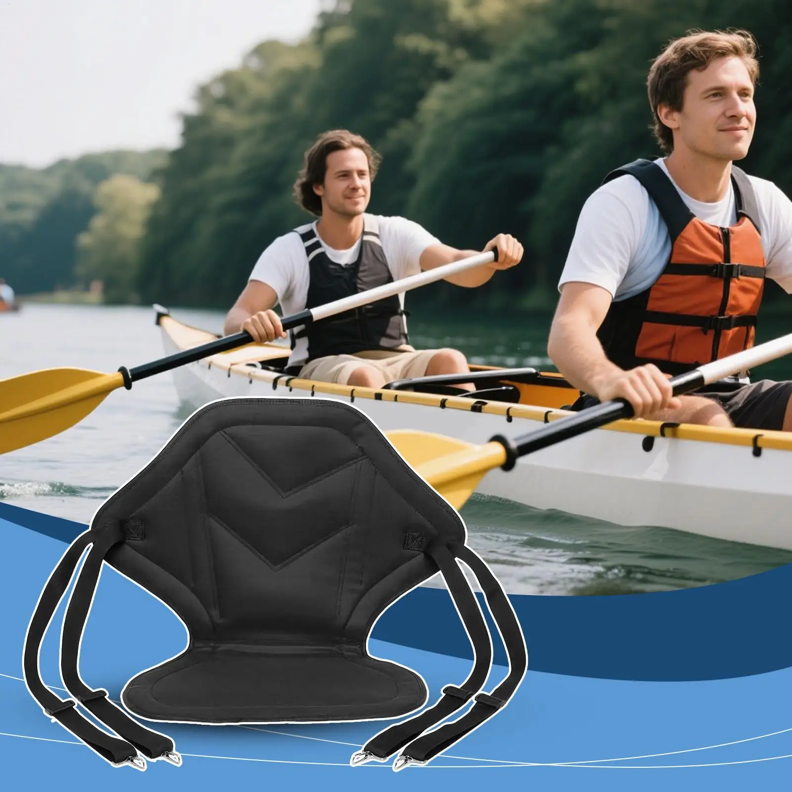 Kayak Seats Padded Kayak Seat With Adjustable Backrest Comfortable Seating Replacement With Storage Bag Stand For Adults Outdoor