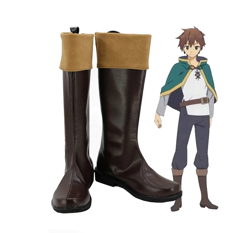 Kono Subarashii Sekai ni Shukufuku wo Satou Kazuma Cosplay Shoes Boots Game Anime Halloween Costume Accessories Custom-Made