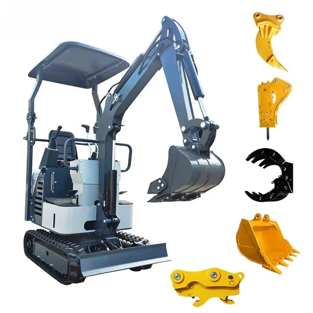 

Excavator Mini 1.2 T Compact Mini Excavator Mini Bagger Digger With Side Swing Function