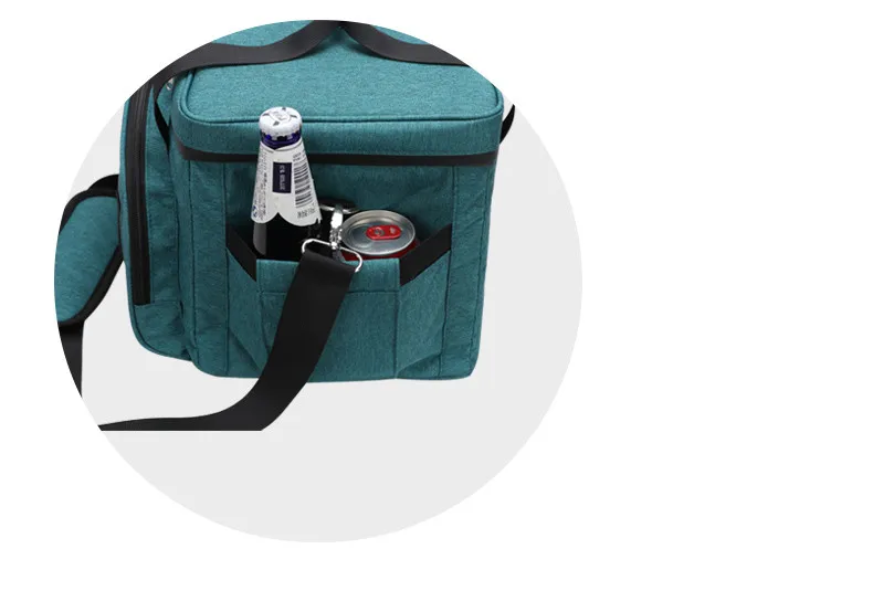 16/28L 40 Dosen Kühlerhandtasche mit Riemen, Picknicktasche, Isotherme-Isoliertasche für Eis, Bier, Mahlzeitenbehälter, Lunchtasche, DENUONISS – Detail 5