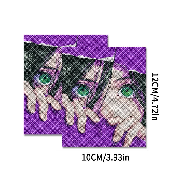 2Pcs JDM Girls Eye Handlebar Sticker, Diamond Pattern Waterproof Anti-Slip Decal for E-Bike Mod