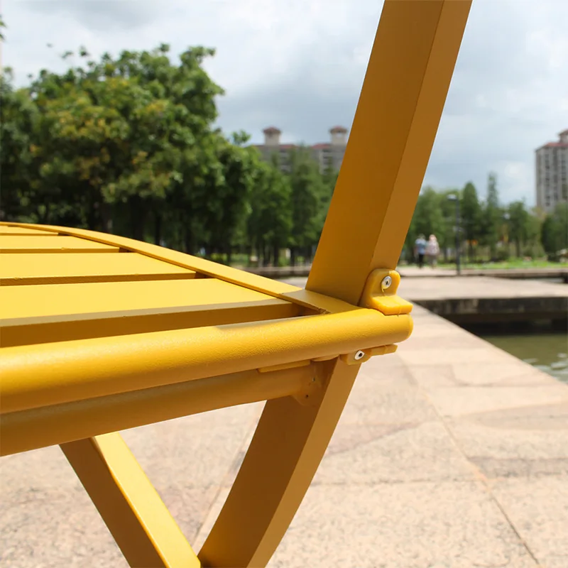 xx-Wholesale Outdoor Aluminum Folding Garden Chairs Foldable Dining Table and Chair Set for Camping Direct Factory Supply