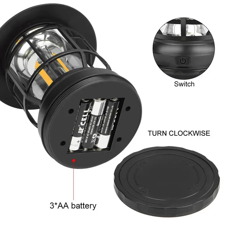 ConfronLamp-Torche à intensité variable avec USB, lanterne domestique, éclairage de camping portable rétro, lumière aste, 3 modes