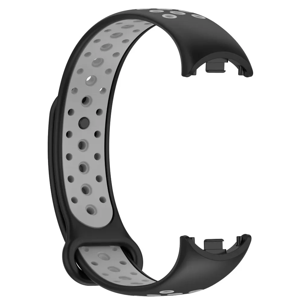 Sport Silicone Strap for Xiaomi Mi Band 9/Mi Band 8 Smart Watch Breathable Bracelet Belt for Mi Band 9 Mi 8 Two-color Wristband