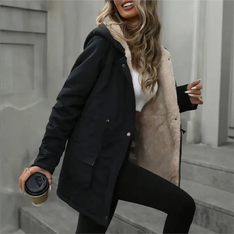 2026 Neue Herbst- und Winter-Baumwolljacke für Damen, Einfarbig, Lässig, Locker, Modisch, Bequem, Vielseitig, Einfache Pendlerjacke