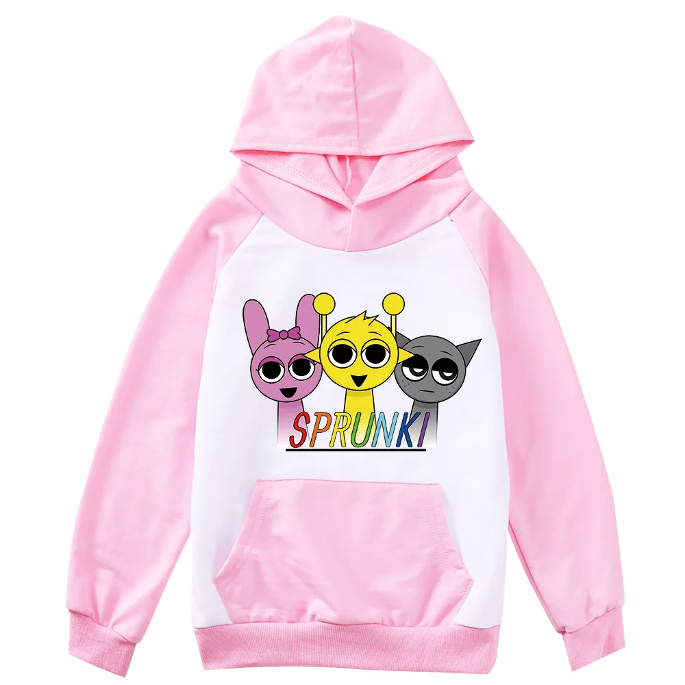 Music Game Incredibox Sprunki Hoodie Kids Hooded Sweatshirts Teen Boys Long Sleeve Cartoon Clothes Baby Girls Casual Outerwear