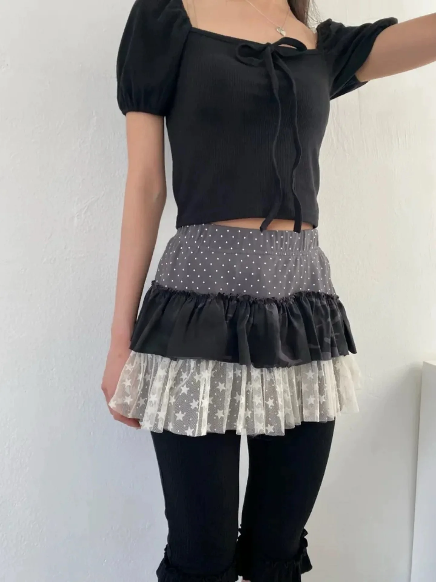 

Dongda Gate Y2K Light Asian Feel Кружевной торт в горошек с юбкой для поездок на работу Sle Pure E-commerce S Другой материал 00%