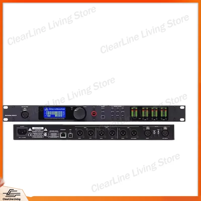 PA2 Audio Processor 2 In 6 Out Digital Sound System Professional Stage Speaker Management DSP Crossover Equalizer for Live