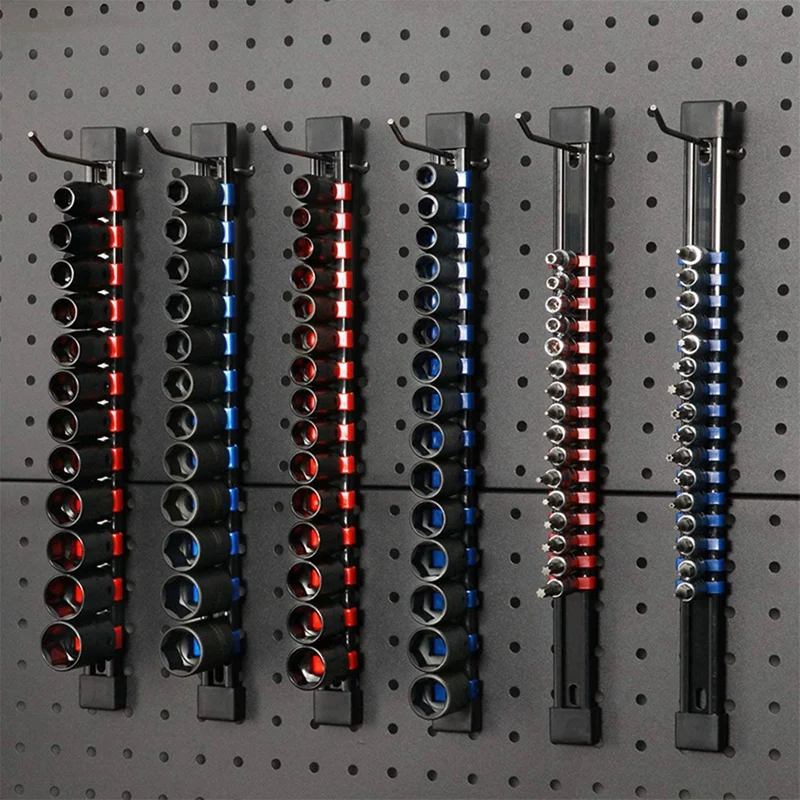 ABS Socket Organizer Drive Socket Holder, 1/4Inch Drive X 128 Clips, 3/8Inch Drive X 120 Clips, 1/2Inch Drive X 96 Clips