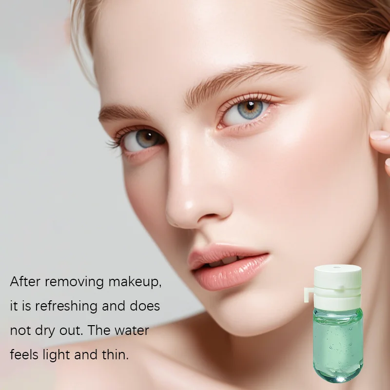 7/10/30 แคปซูลน้ํามันทําความสะอาดผิวสีเขียวและน้ํายาล้างเครื่องสําอาง อิมัลซิไฟด์ สดชื่น อ่อนโยน ไม่ระคายเคือง แบบพกพาสําหรับการเดินทาง