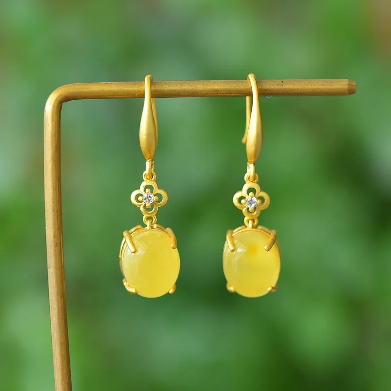 Inlaid Beeswax Fashion Earrings Women's