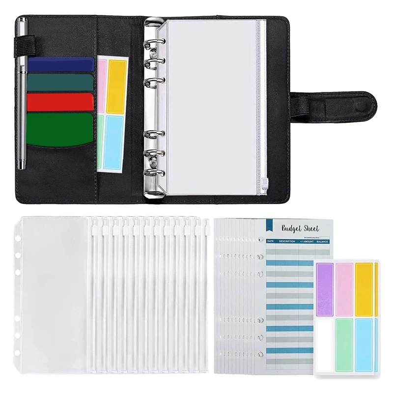 Enveloppes de trésorerie en PVC transparent, classeur projecteur, classeur à l'horizon, 12 enveloppes de trésorerie évaluées