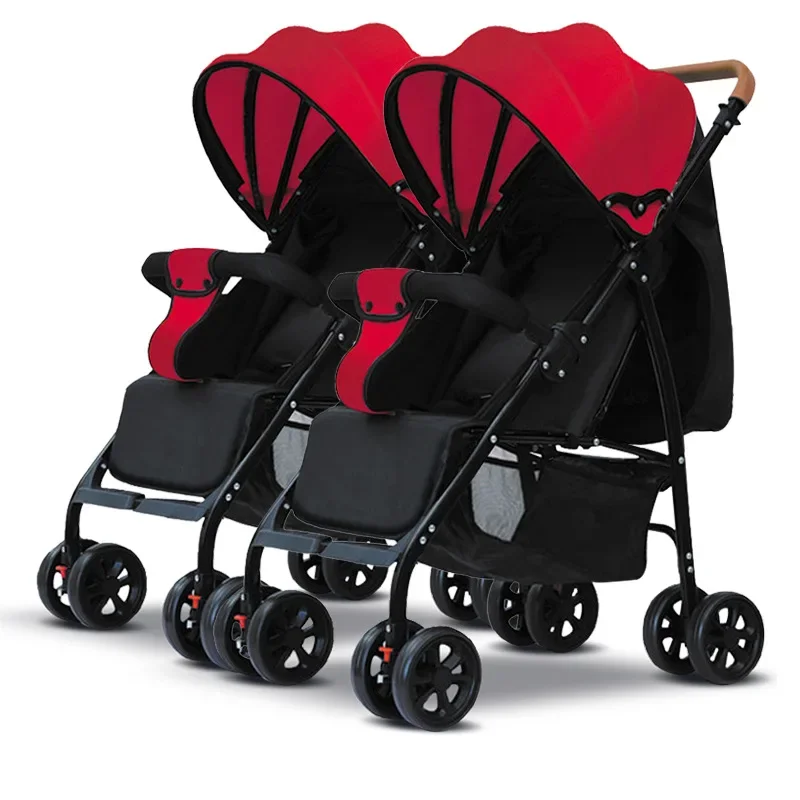 Poussette Double Pliable et Portable avec Vue Haute, pour Bébé