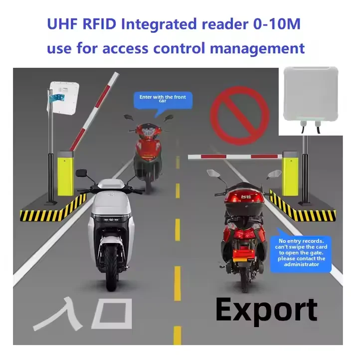 UHF RFID Integrated Reader Antenna Read Range 1-5M with Light RS232 USB TCP IP Interface Free SDK for Vehicle Parking