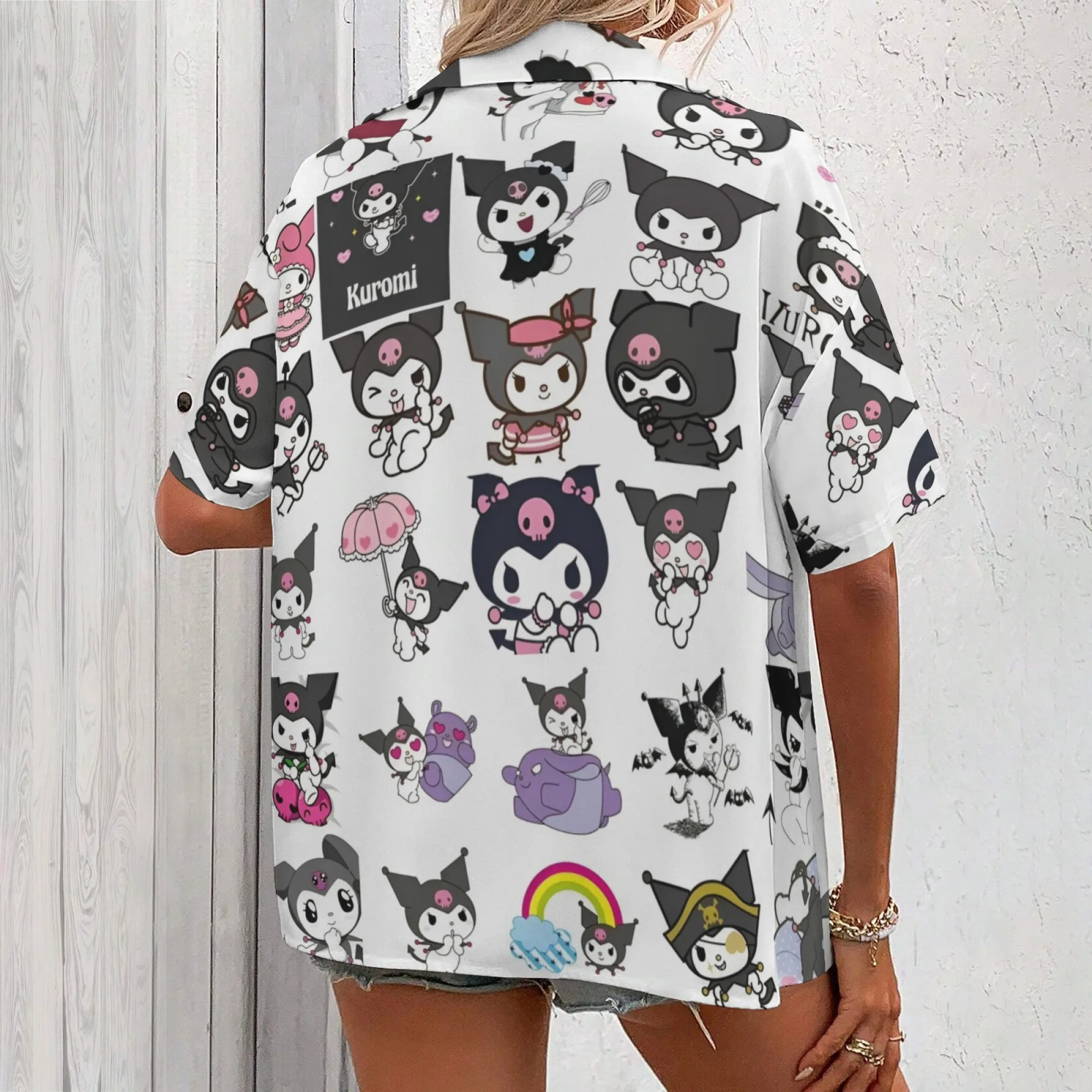 Kuromi Shirt Dress T-shirts for Women Korean Reviews Many Clothes Kuromi Shirt Plus Size Woman Clothing Oversized T-shirt Y2k N