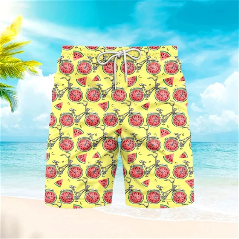 Tropical Fruits Graphic Beach Shorts For Men 3D Print Watermelon Short Pants Summer Sportswear Gym Trunks Oversized Ice Shorts