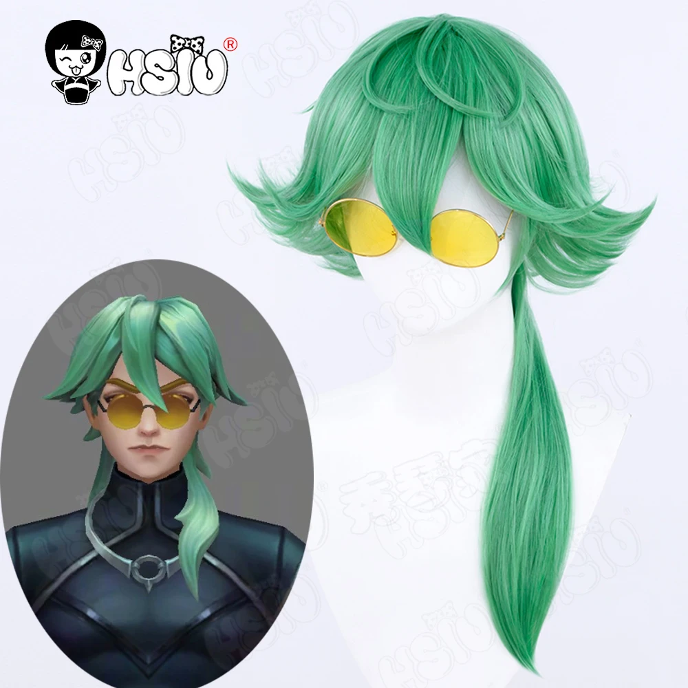 

Ezreal Cosplay Wig Fiber synthetic wig Game LOL Cosplay Wig「HSIU 」Grass green ponytail long hair Heartsteel EZ cosplay+ Wig Cap