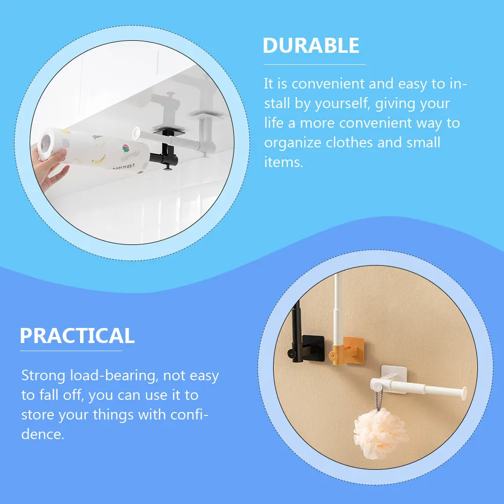 Adhesive Telescopic Wall Hook Waterproof Retractable Hanging Rack Heavy Duty L-Shaped Storage Holder for Keys Coat Hat Clothes view 4