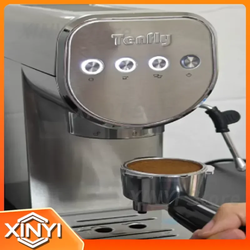 for Tenfly 220V Semi Automatic Espresso Machine 20Bar Pump Compact Home Coffee Maker with Steam Milk Frother CQ