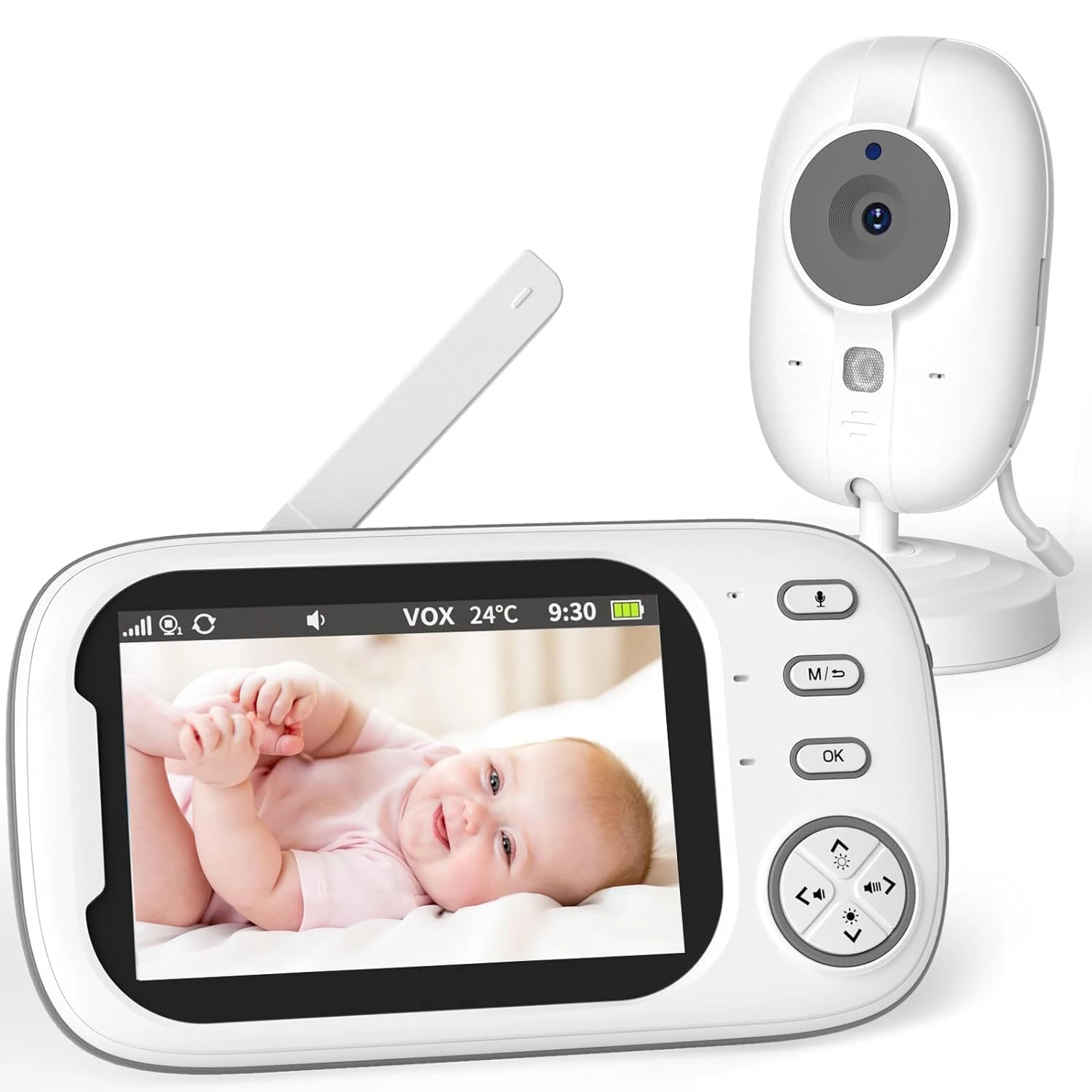 

ABM900 2,4G Беспроводная видеоняня с 3,2-дюймовым ЖК-дисплеем, 2-стороннее аудио, разговор, ночное видение, охранная детская камера, монитор для няни