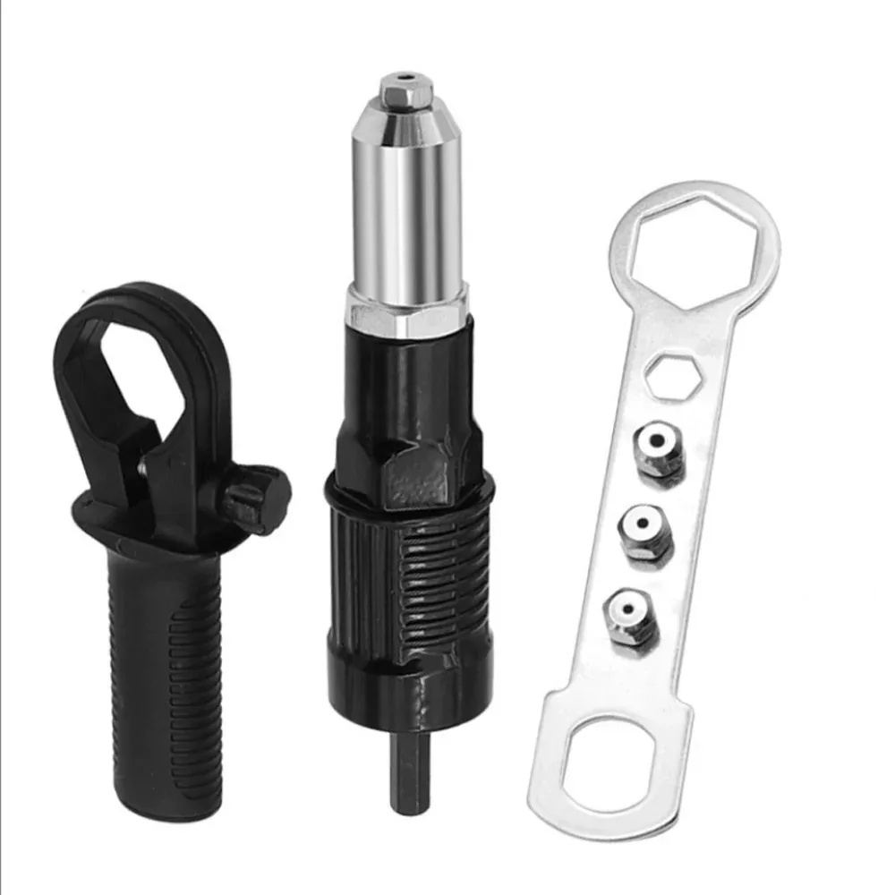 Quick And Easy Rivet Pulling Drill Bit Adapter With Hex Shaft Fit 2.4 3.2 4.0 4.8mm Professional Cordless Rivet Gun Tool Kit