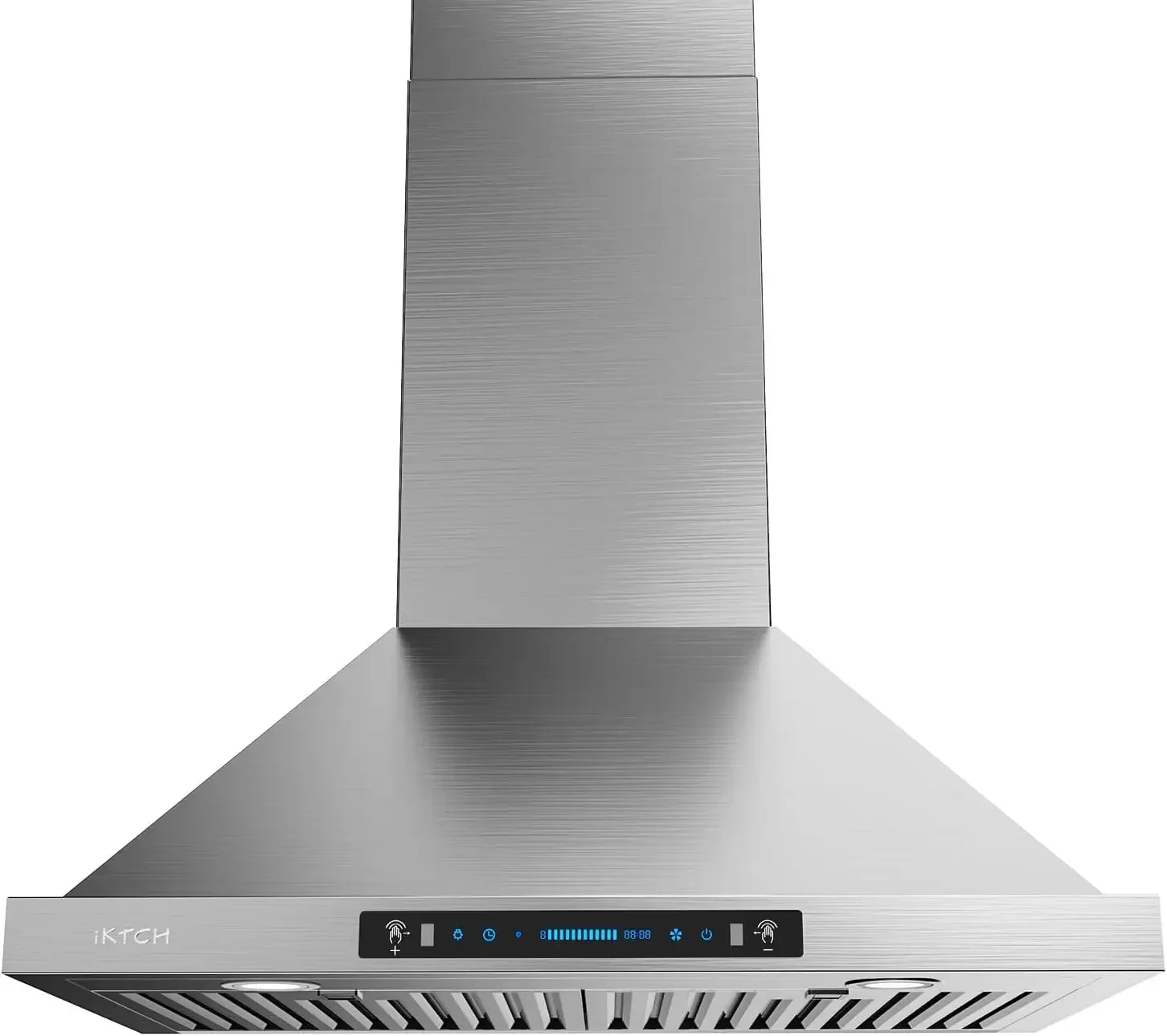 IKTCH 30 นิ้ว Wall Mount Range Hood 900 CFM Ducted/Ductless เปิดประทุน, ห้องครัว Chimney Vent สแตนเลส