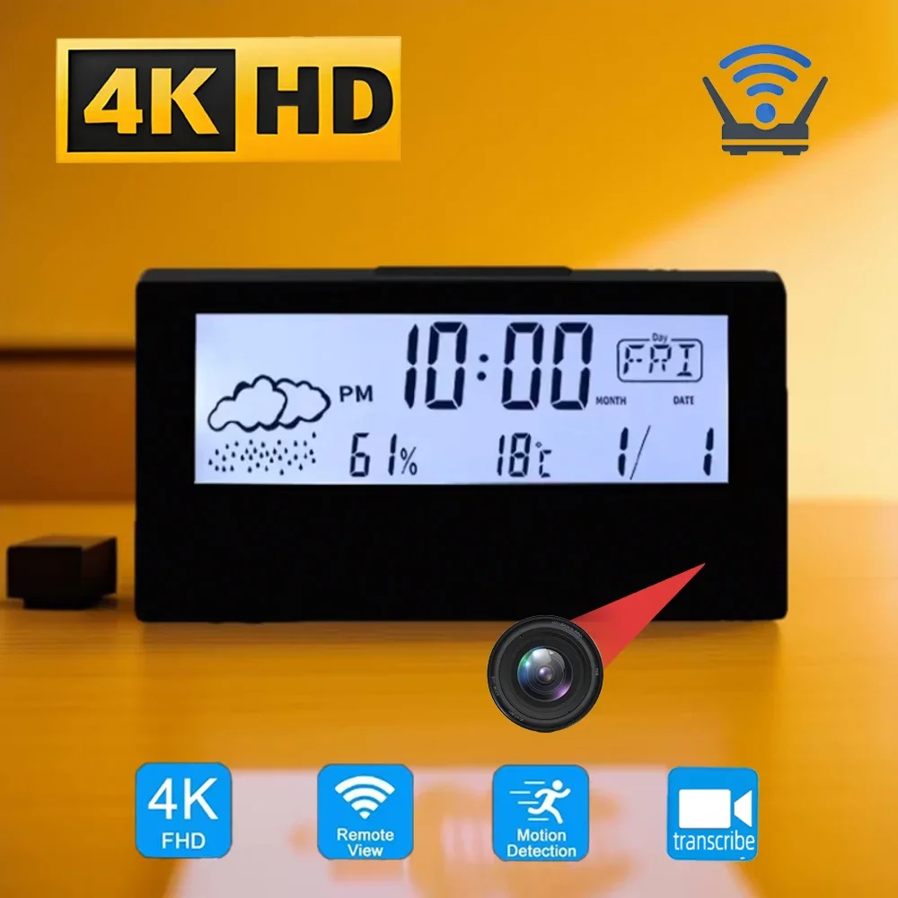 Brandneue 4KHD-Mini-Uhrenkamera, unterstützt Fernanzeige, Bewegungserkennung, Loop-Aufzeichnung und Mini-Kamera im Heim-Nanny-Stil