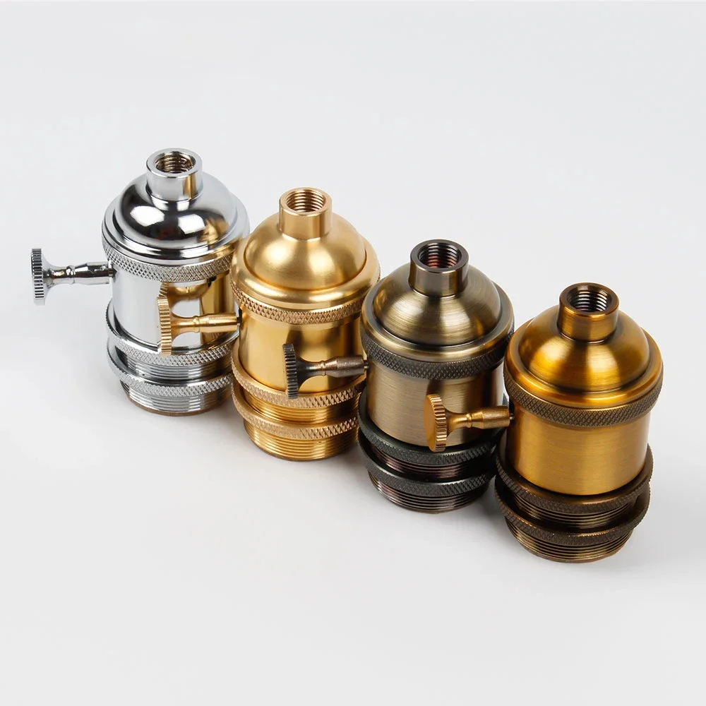 Ascelina Vintage Lamp Base Industrial E27 Socket Villages Holder Lighting Rustic Chandelier Accessories Screw Bulb Pendant Light